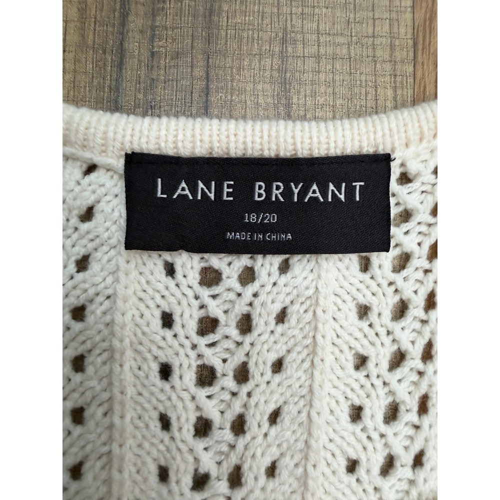 Lane Bryant Crochet Knit Maxi Dress 18 20 Plus Beige Ombre Boho - Picture 6 of 10